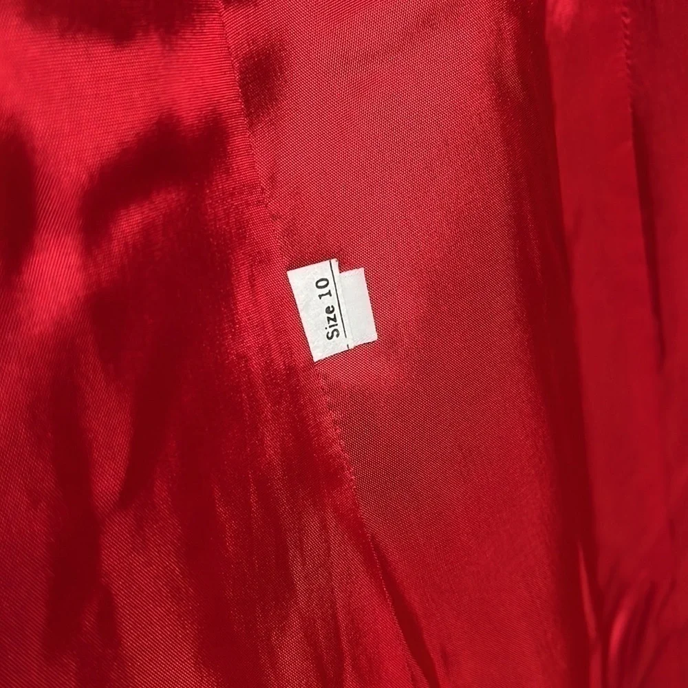 Loro Piana Sz 10 For Saks Fifth Ave Long Red Lambswool Coat